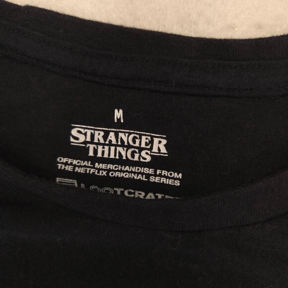 Stranger Things Short Sleeve Crew Neck Graphic T Shirt Mens Size M Black - Picture 3 of 9